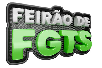 Selo 3D feirão de FGTS em diagonal