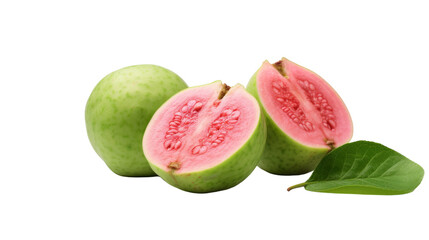 Lush green and pink fruits with vibrant leaves in a harmonious group