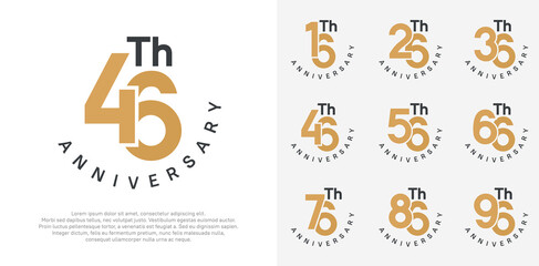 anniversary set vector design with brown and black color for celebration moment