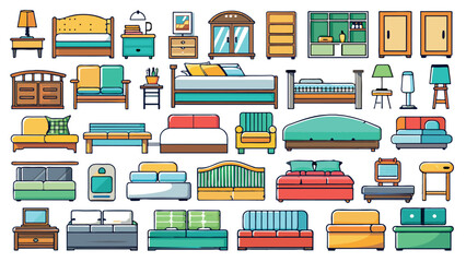 Double bed vector icon