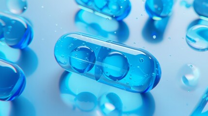 Blue transparent capsule background