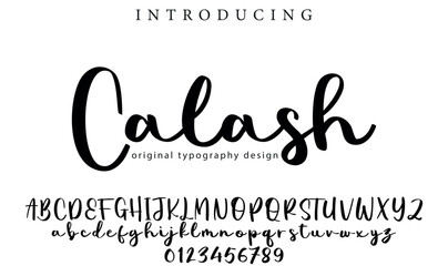 Calash Font Stylish brush painted an uppercase vector letters, alphabet, typeface - obrazy, fototapety, plakaty