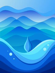 A gradient vector water background with shades of blue and white, creating a rippling effect.