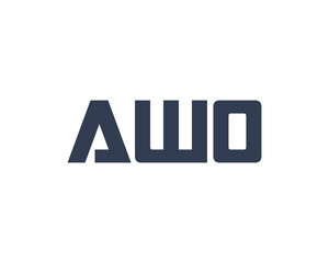 AWO logo design vector template
