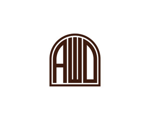 AWO logo design vector template
