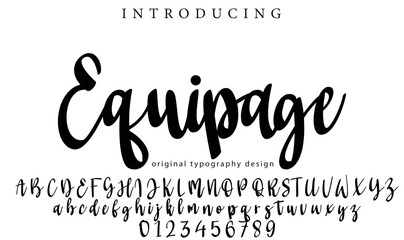 Equipage Font Stylish brush painted an uppercase vector letters, alphabet, typeface