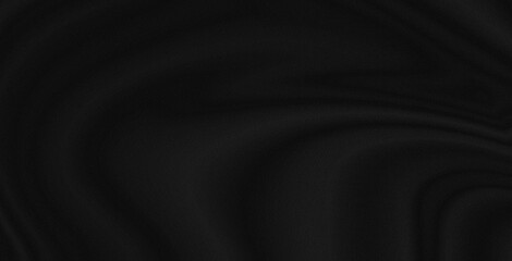 Abstract Smooth elegant black satin Textile texture Silk luxurious background design with noise