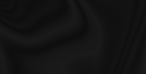 Abstract Smooth elegant black satin Textile texture Silk luxurious background design with noise