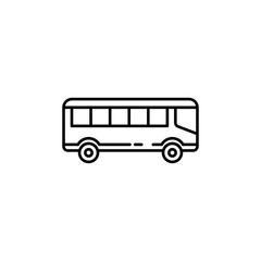 
Bus icon. side view,Simple outline style sign symbol. Vehicle, transportation concept. Vector illustration isolated on white background.

