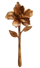 wooden flower isolated on white
