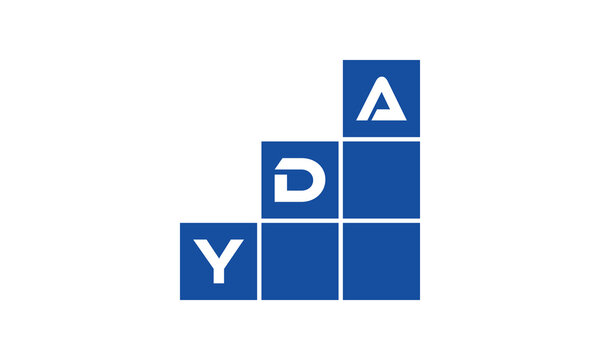 YDA initial letter financial logo design vector template. economics, growth, meter, range, profit, loan, graph, finance, benefits, economic, increase, arrow up, grade, grew up, topper, company, scale