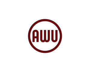 AWU logo design vector template