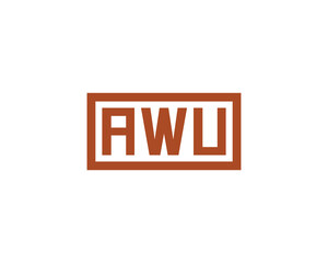 AWU logo design vector template