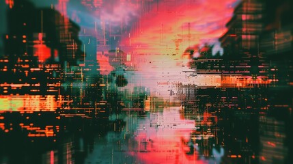 Digital pixel noise abstract design. Photo glitch