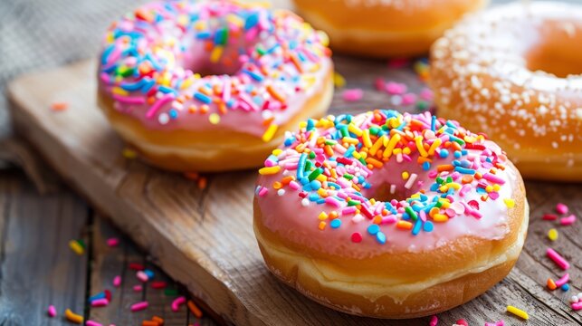Donuts with colored sprinkles