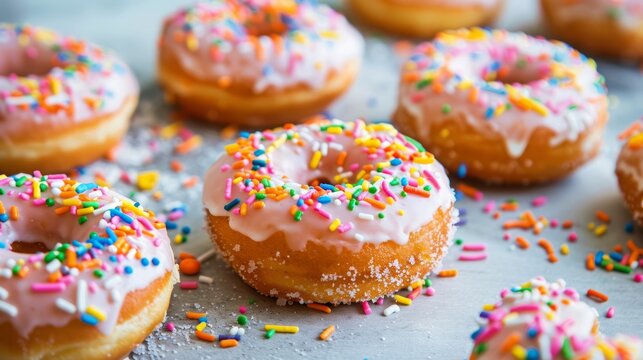 Donuts with colored sprinkles