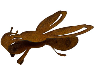 Decoration for garden made of metal, rusty insect and used style
