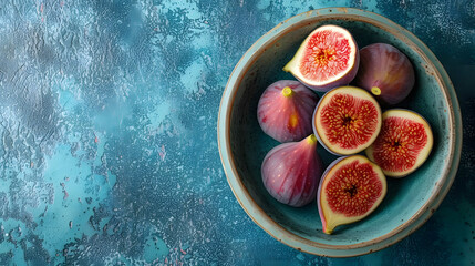 plate with red oranges on blue background, citrus mood
