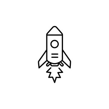 Rocket Vector Icon. Space Symbol,vehicle
 into space.isolated white background.