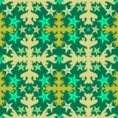 Naklejka na ściany i meble Cartoon animals seamless starfish pattern for fabrics and linens and wrapping paper and summer print