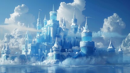 Fantasy ice castle image illustration landscape