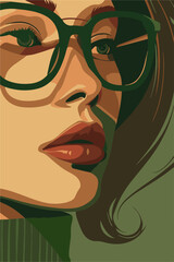 Close-Up of a Fashionable Woman with Glasses - Perfect for Beauty, Fashion, and Femininity Themes