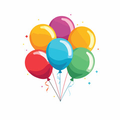 Vector flat balloon birthday icon illustration part