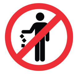 Don't litter sign vector stock illustration