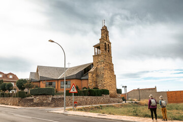 Church of Saints Justo and Pastor in San Justo de la Vega, Comarca of La Vega del Tuerto, province of Leon, Castile and Leon, Spain - 760127556