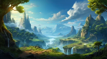 Wandaufkleber Fantasy Landscape Game Art © Damian Sobczyk