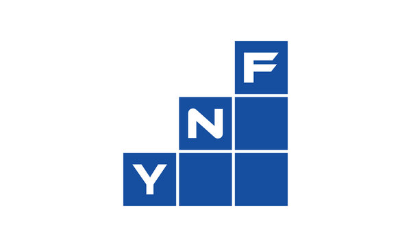 YNF initial letter financial logo design vector template. economics, growth, meter, range, profit, loan, graph, finance, benefits, economic, increase, arrow up, grade, grew up, topper, company, scale