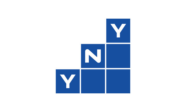YNY initial letter financial logo design vector template. economics, growth, meter, range, profit, loan, graph, finance, benefits, economic, increase, arrow up, grade, grew up, topper, company, scale