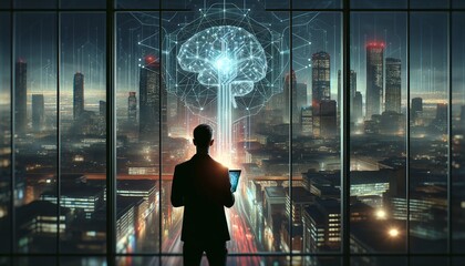 Super powered genius artificial intelligence working on big data digital transformation