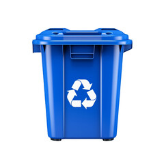 blue recycle bin with recycle symbol