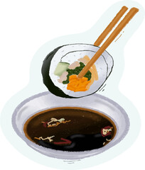 illustration of kimbap