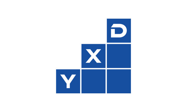 YXD initial letter financial logo design vector template. economics, growth, meter, range, profit, loan, graph, finance, benefits, economic, increase, arrow up, grade, grew up, topper, company, scale