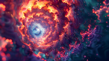 A dynamic desktop screensaver featuring a mesmerizing kaleidoscope of abstract shapes and colors swirling and morphing in hypnotic patterns - obrazy, fototapety, plakaty