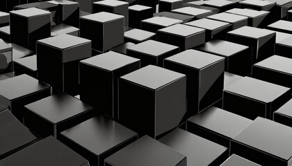 black cubes black abstract geometric background with cubes