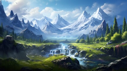 Naklejka na ściany i meble Fantasy Landscape Game Art