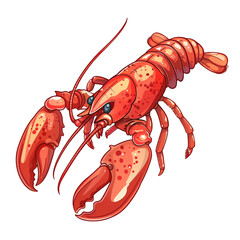 lobster  isolated on transparent background - Generative AI	
