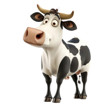 bull cow  isolated on transparent background - Generative AI	