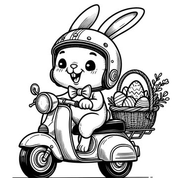recommend clip art: Bunny Steering the Moped with Eggs