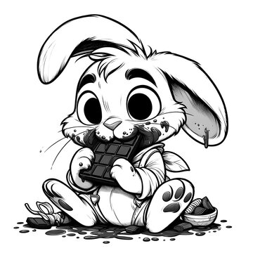 recommend clip art: Charming Bunny Devouring Chocolate