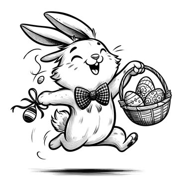 recommend clip art: Easter Egg Hunt Coloring Fun with Bunnies and Chocolates