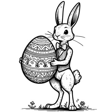 recommend clip art: Bunny Embracing a Huge Chocolate Egg