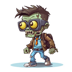 Fototapeta premium Walking zombie wearing glasses. Vector illustration