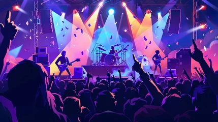 Fototapeten Rock concert with crowd © Balzs