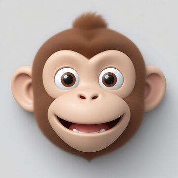 Monkey 3D sticker vector Emoji icon illustration, funny little animals, monkey on a white background