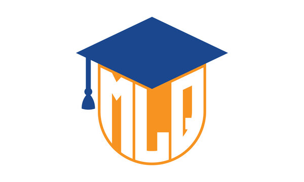 MLQ initial letter academic logo design vector template. school college logo, university logo, graduation cap logo, institute logo, educational logo, library logo, teaching logo, book shop, varsity	
