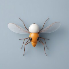 Mosquito 3D sticker vector Emoji icon illustration, funny little animals, mosquito on a white background